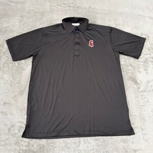 Collars & Co Dress Polo Shirt Mens Medium Black Featherweight Mississippi NWOT